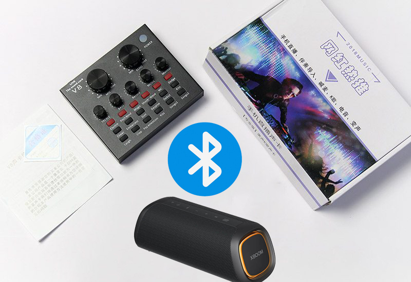 Bước 3: Kết nối Sound Card V8 với loa Bluetooth