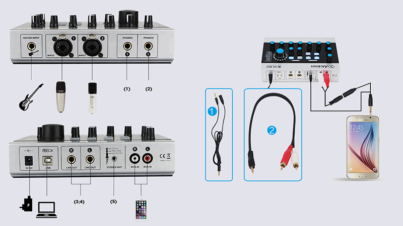 Sơ đồ kết nối và cách lấy tín hiệu âm thanh từ 2 mẫu soundcard Alctron U16K MKII và MKIII