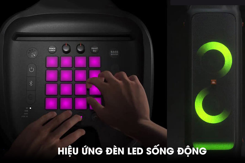 Loa JBL có đèn màu sắc, hiệu ứng ánh sáng sôi động 