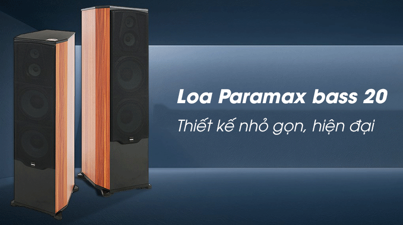 Thiết kế loa Paramax bass 20 nhỏ gọn, hiện đại 