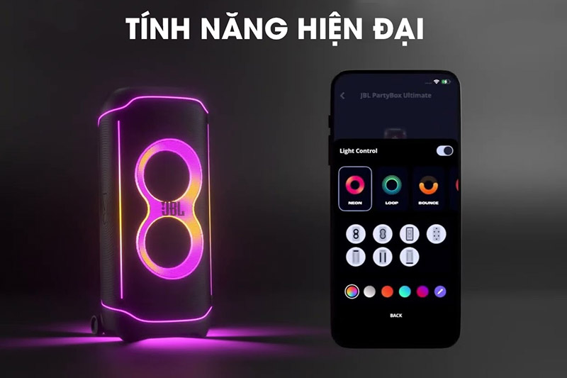 Loa JBL có đèn LED tích hợp nhiều tính năng thông minh 