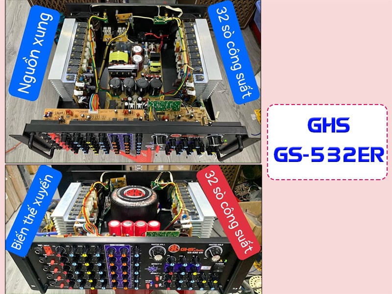 Amply 32 sò GHS GS-532ER được thiết kế với hai effect riêng biệt cùng 2 phiên bản biến thể xuyến và nguồn xung,...