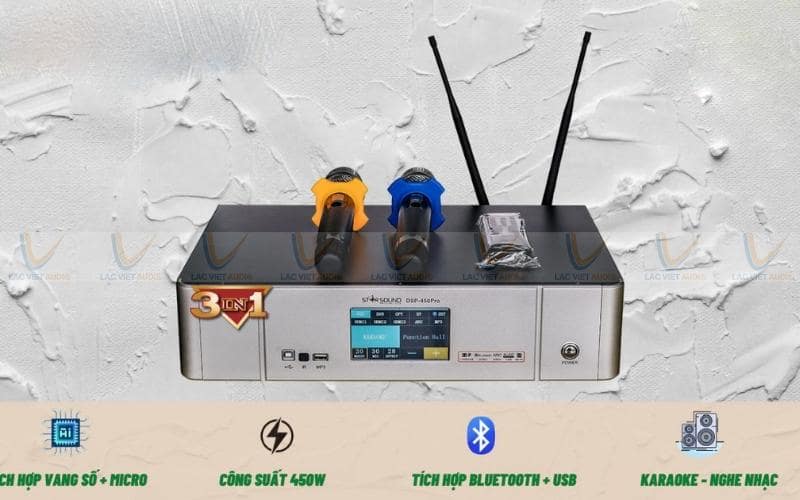 Đẩy liền vang liền micro Star Sound DSP-450Pro cao cấp cho hệ thống âm thanh karaoke gia đình
