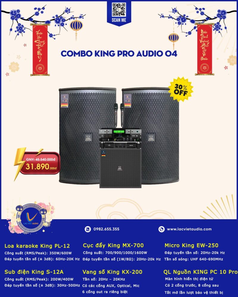 Hạng mục thiết bị trong bộ dàn karaoke King Pro audio 04