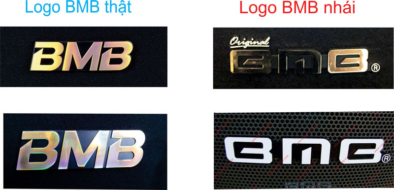 Logo của BMB xịn và BMB nhái