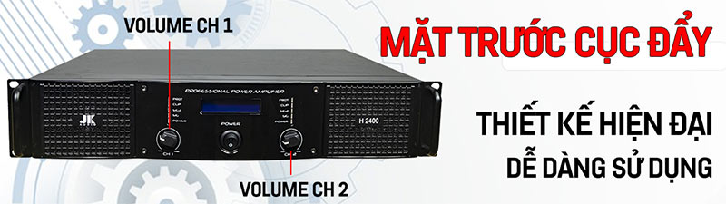 Cục đẩy công suất H2400 thon gọn, đẹp mắt