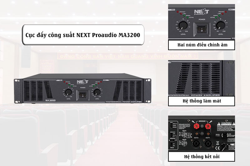 NEXT Proaudio MA3200 sở hữu thiết kế hiện đại, tinh tế
