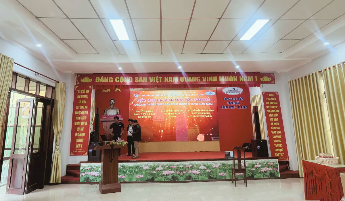 Lắp đặt âm thanh hội trường Audiocenter cho công ty CP Đường Sắt Quảng Nam - Đà Nẵng