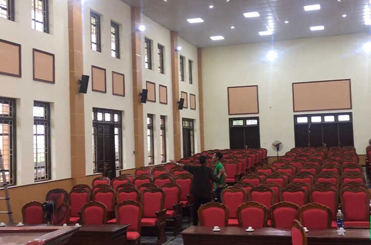 Dự án lắp đặt âm thanh hội trường 750m2 ở UBND xã Hoàng Tây