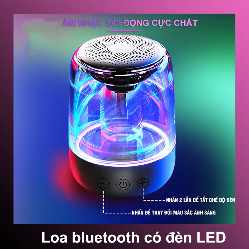 Loa bluetooth có đèn LED cho không gian sử dụng thêm sống động 