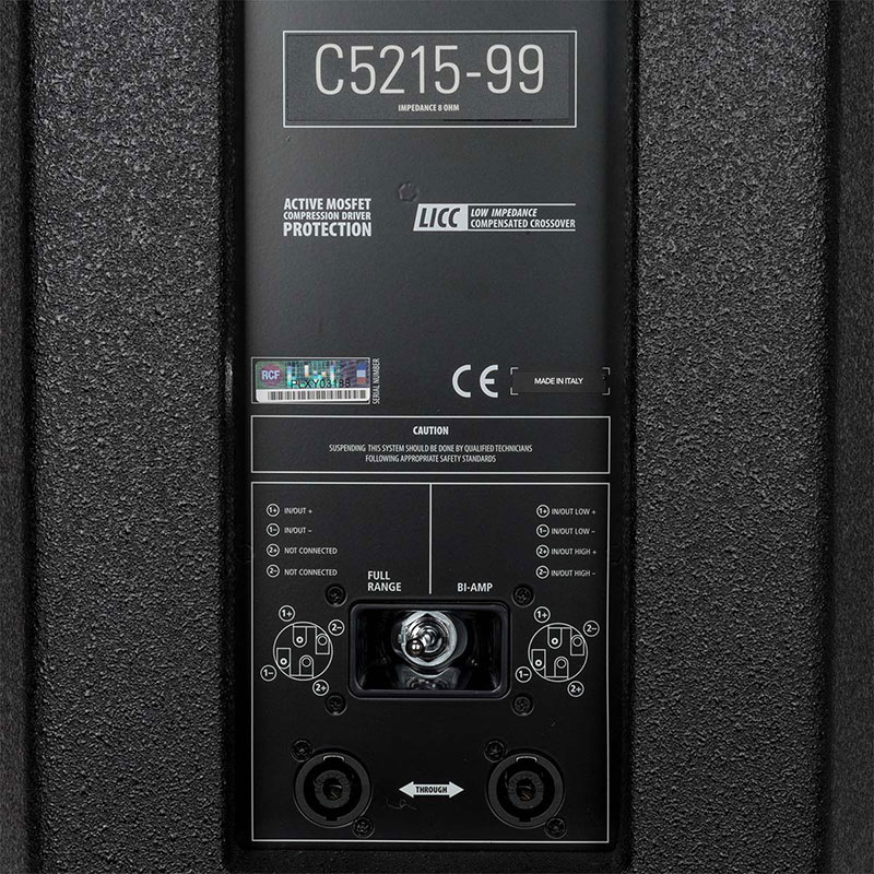 Loa RCF C 5215-99 kết nối dễ dàng với các thiết bị âm thanh chuyên dụng