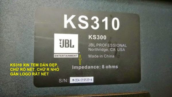 Mặt sau của loa karaoke JBL KS 310