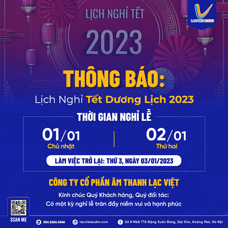 [THÔNG BÁO] Lịch Nghỉ Lễ Tết Dương Lịch 2023 - Lạc Việt Audio