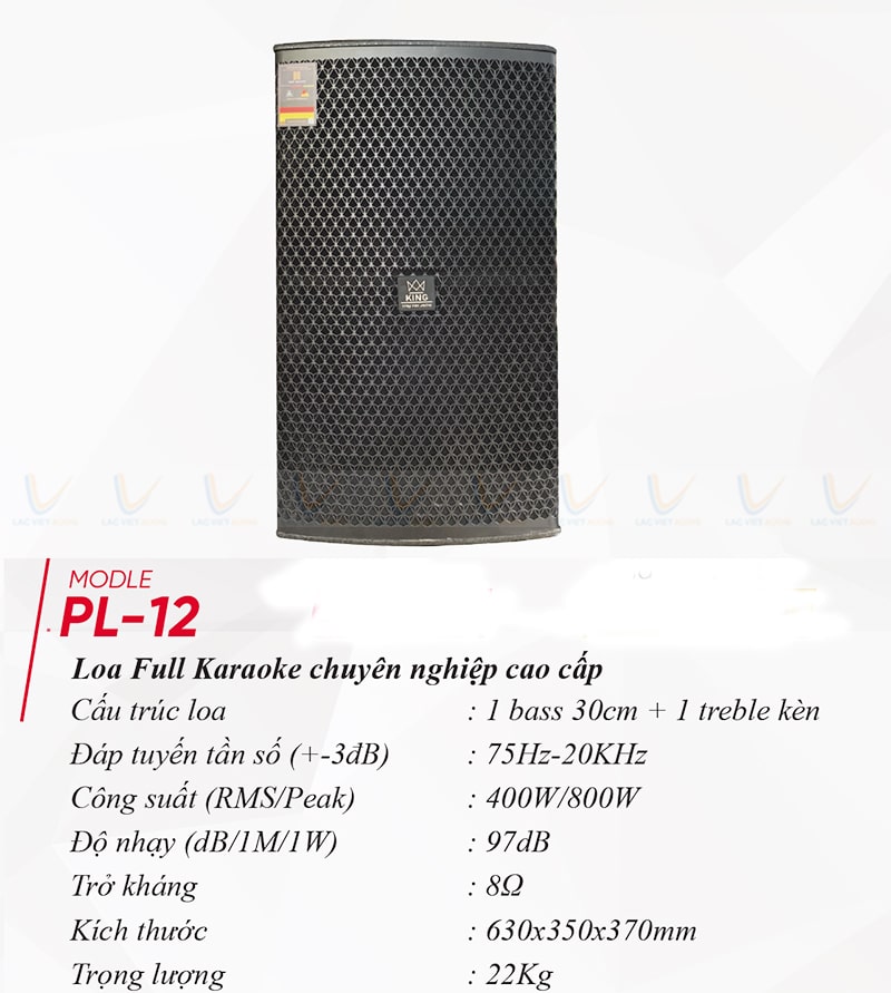 Loa karaoke King PL-12 phù hợp cho nhiều hệ thống âm thanh